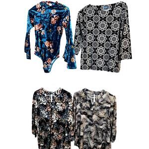 Women's Small 4 6 Tops Shirts Blouses Wholesale Bulk Lot of 4 S